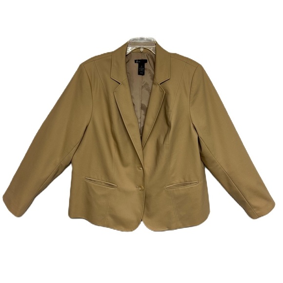 Lane Bryant Jackets & Blazers - Lane Bryant Womens Cropped Minimalist Blazer Suit Jacket Size Plus 24 Tan Beige